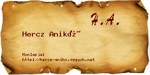 Hercz Anikó névjegykártya